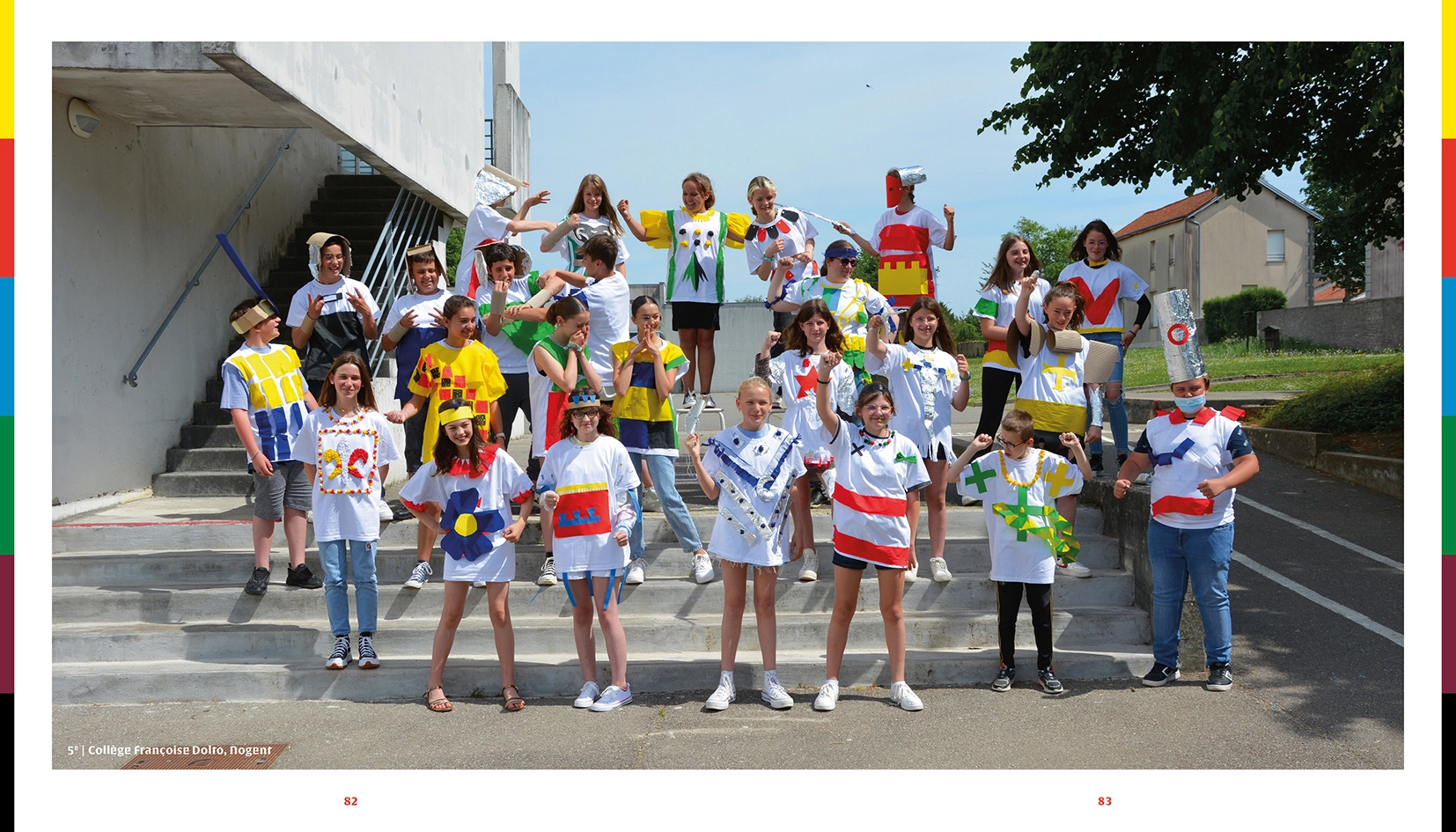Ateliers créatifs pédagogiques réalisés avec de jeunes publics de Haute-Marne sur la thématique des blasons, des symboles et de l’iconographie du patrimoine, couleurs héraldiques, création de costumes ornés d’armoiries, mode inspirée des tabards médiévaux