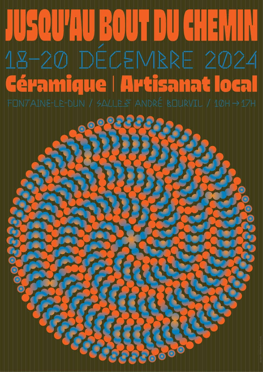 Communication visuelle de l’affiche événementielle dédiée aux artisants de Seine-Maritime et du Pays de Caux, moirage, trame visuelle