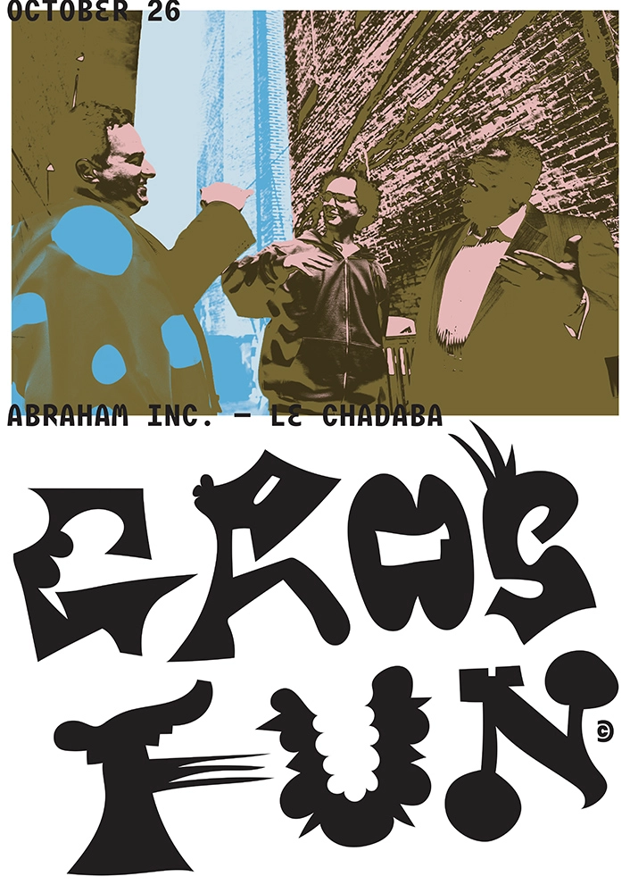 Affiche éditoriale et événementielle pour événement musical, scène de musiques actuelles, direction artistique, photo, trame , typographie display