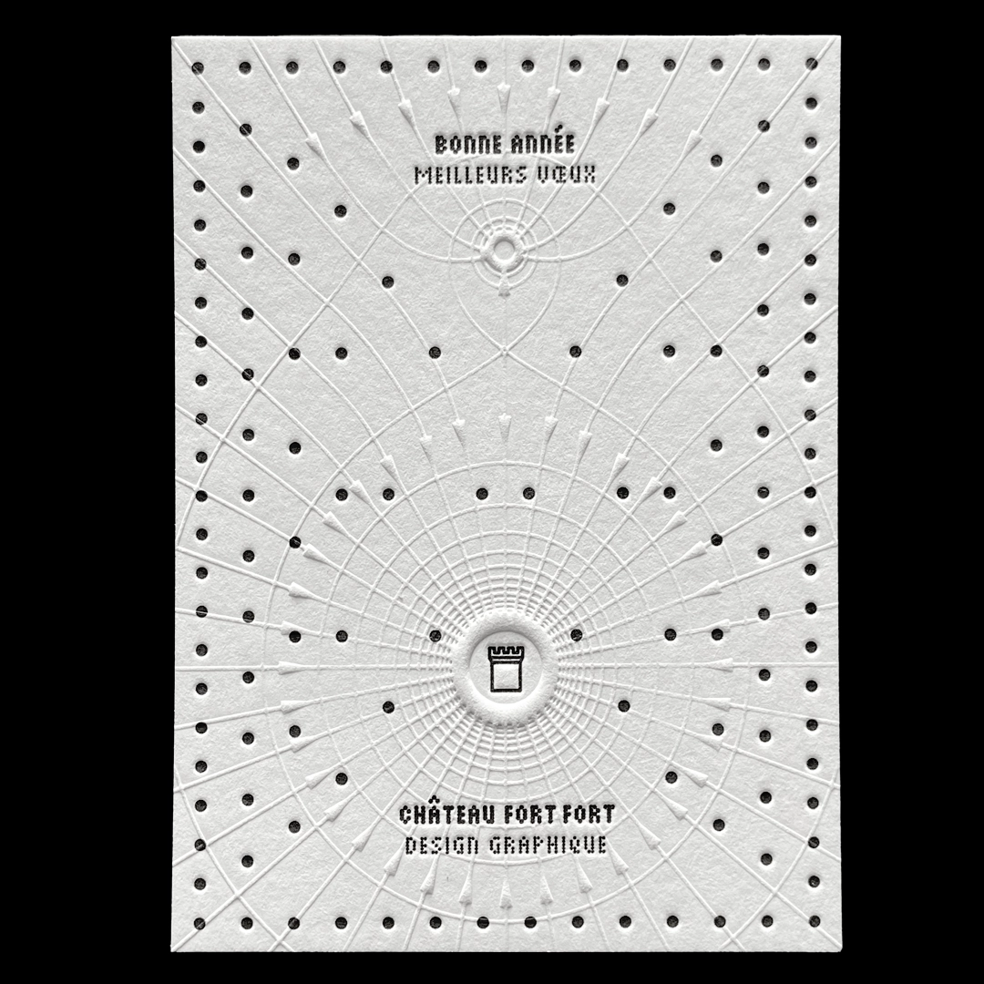 Voeux 2024, impression typographique, gaufrage